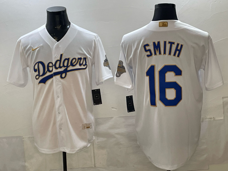 Men 2026 Los Angeles Dodgers #16 Smith white Game Nike MLB Jersey 0504001->los angeles dodgers->MLB Jersey